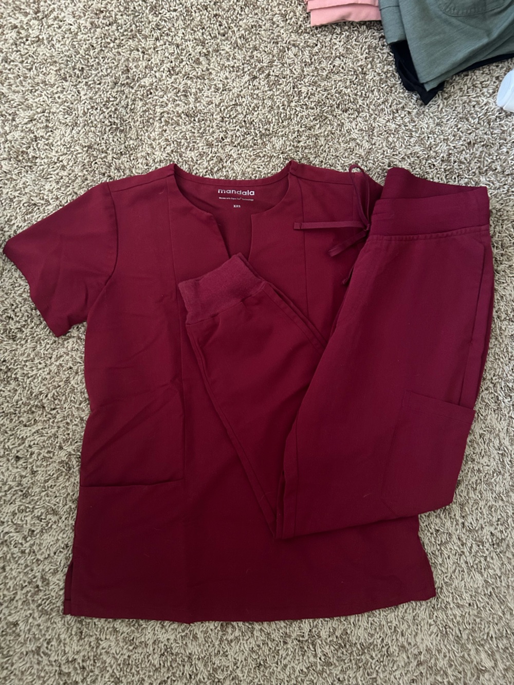 Mandala Women’s Burgundy Scrub Set
